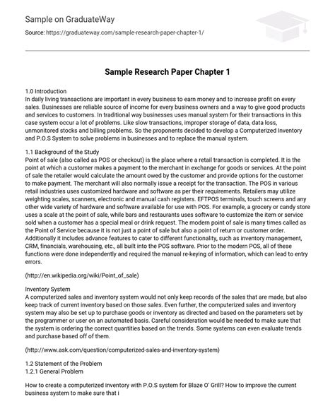 sample research paper chapter  essay  graduateway