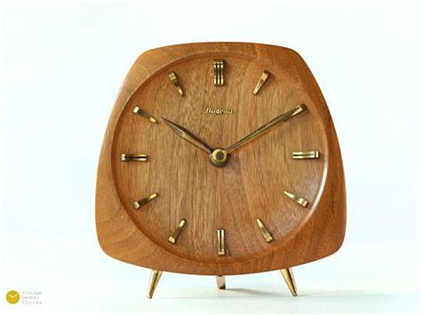 mid century dugena kienzle teak desk clock modern danish