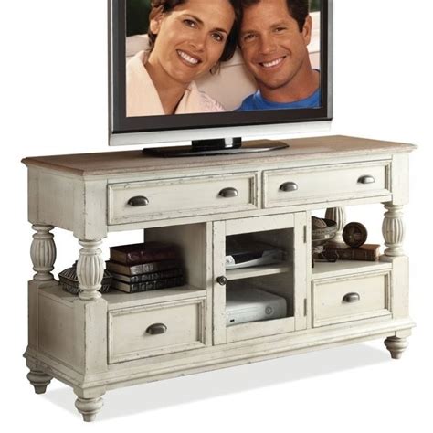 riverside furniture coventry  tone tall tv console  dover white