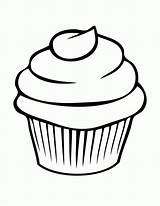 Cupcake Coloring Colouring Pages Cake Netart Google sketch template
