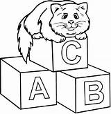 Abc Blocks Coloring Pages Color Getcolorings Abcs Crush sketch template
