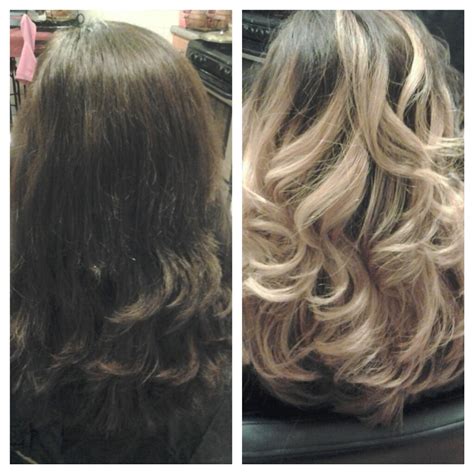 healthy hair is beautiful hair before and after blonde ombre