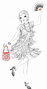 Colouring Flapper 1920s Coloring Usborne Fun Sheets Sheet Complete Ready Dress Fashion Bord Kiezen sketch template