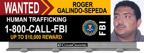 Human Trafficking Wanted Billboard Roger Galindo Sepeda — Fbi