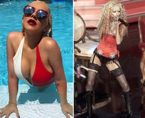 christina aguilera songs upstaged by sexy braless pic daily star