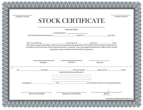 stock certificate template grey  fillable  templateroller