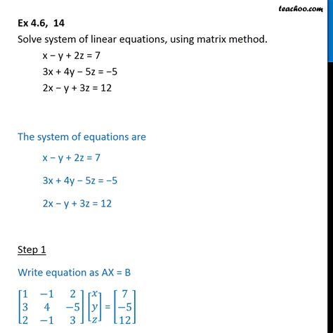 Ex 4 6 14 Solve Using Matrix Method Class 12 Cbse Ncert