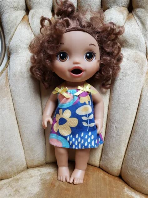 baby alive happy hungry baby brown curly hair doll eats poops drinks wets  picclick