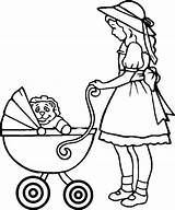 Coloring Stroller Pages Drawing Baby Printable Carriage Babies Getcolorings Drawings Getdrawings Color Print Template sketch template