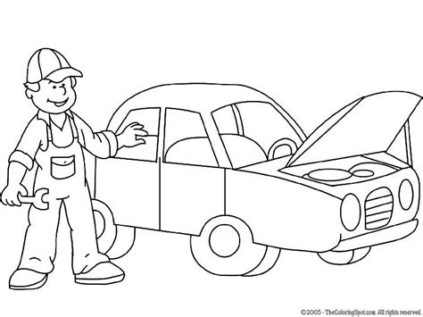 coloring page mechanic  jobs printable coloring pages