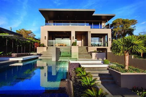 contemporary home  melbourne  resort style modern landscaping