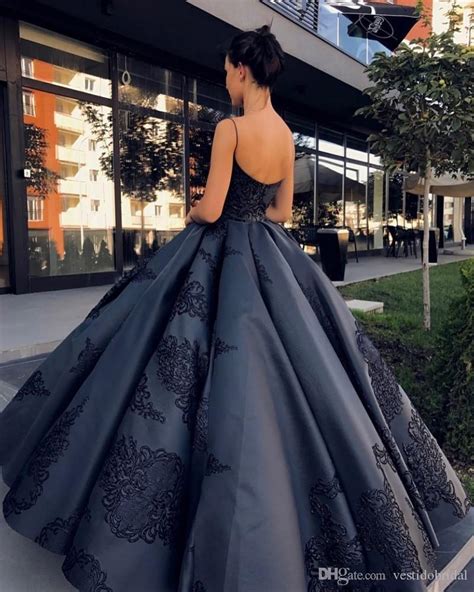 Gothic Black Girl Masquerade Ball Gown Prom Dress 2018