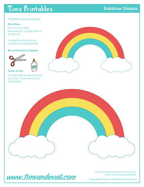rainbow templates tims printables