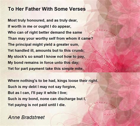 father   verses poem  anne bradstreet poem hunter