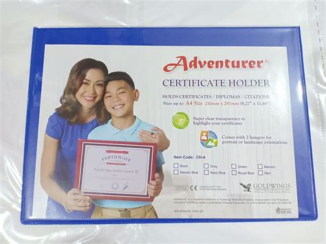 adventurer certificate holder diploma holder  size