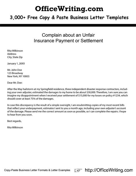 letter  complaint   increase   cost  water cover letter