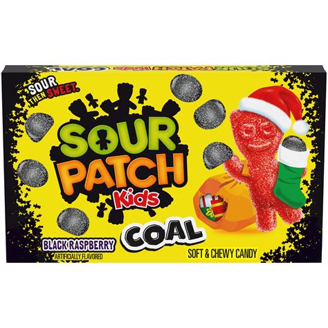 sour patch kids holiday coal black raspberry soft  chewy christmas