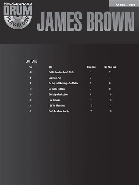 james brown drum play along volume 33 james brown partition di