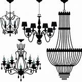 Chandelier Silhouette Vector Clip Illustration Clipart Stock Ornate Set Drawing Chandeliers Line Transparent Crystal Eps Depositphotos Format Silhouettes  Library sketch template
