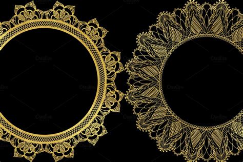 gold lace frames clipart overlays custom designed graphic objects