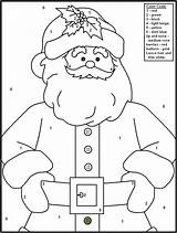 Christmas Color Numbers Santa Coloring Pages Kids sketch template