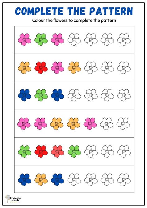 pattern worksheets  preschool