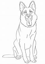 Pages Coloring Printable Dog Puppy German Shepherd Puppies Dogs Kids sketch template