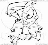 Cartoon Excited Beach Boy Clipart Go Outline Jumping Ready Illustration Toonaday Royalty Lineart Vector 2021 sketch template