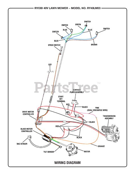 ryobi ry lm  ryobi  walk  mower rev    wiring diagram parts