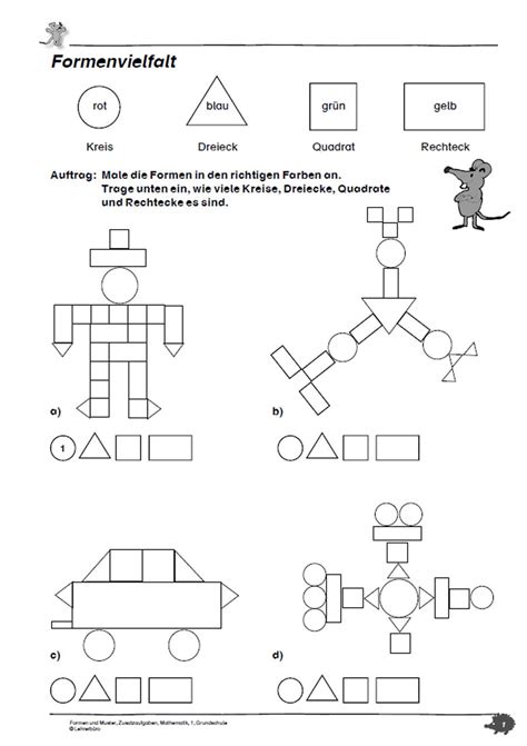 geometrische formen zeichnen arbeitsblatt kidworksheet