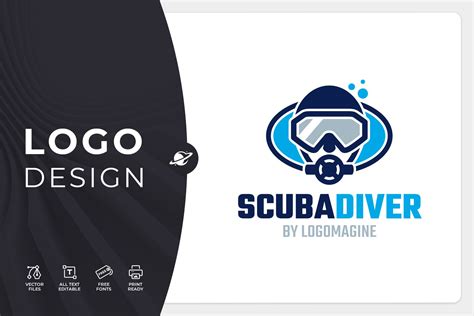 scuba diver logo template creative market