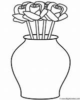 Vase Coloring Roses Flowers Flower Clipart Color Plants Printable Template Pages Kids Do Summer Curved Activity Great Who Bigactivities sketch template