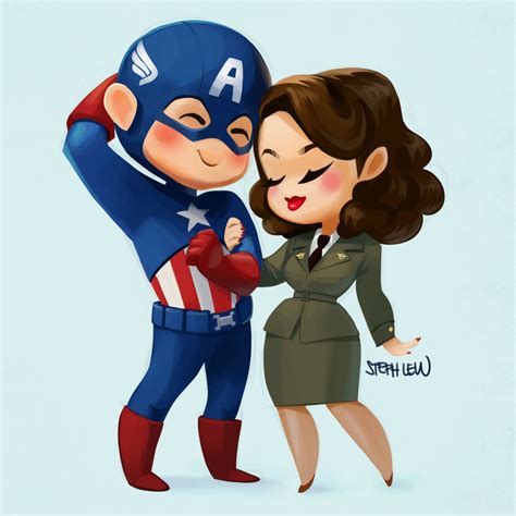 pinup arena lewsteph captain america and peggy carter cutie a4 captain america marvel