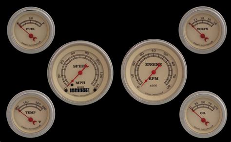 street rod parts instrument gauges  gauge set vintage series