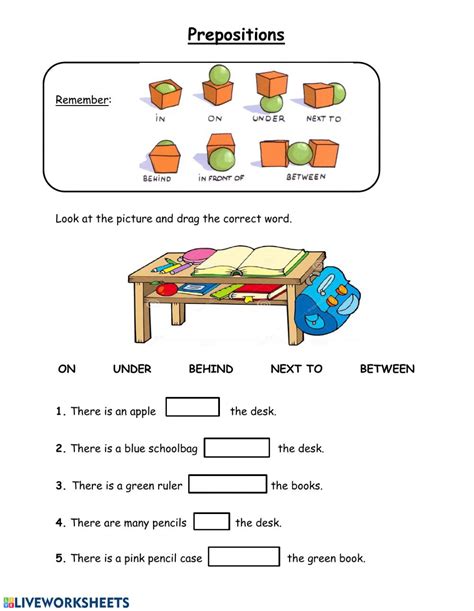 prepositions  place interactive exercise   form