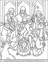 Coloring Nativity Pages Jesus Joyful Mysteries Rosary Baby Printable Scene Mystery Colouring Sheets Manger Saints Christmas Preaching Peter Story Adults sketch template