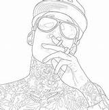 Khalifa Wiz Pages Gang Blood Colouring Keef Chief Coloring Template sketch template