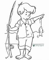 Summer Coloring Pages Fishing sketch template