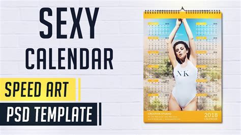 sexy calendar  photoshop speed art monthly calendar design youtube