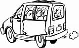 Coloring Car Cartoon Pages Van Clipart Minivan Mini Bus Family Dodge Kids Church Cliparts Cars Passenger 1940 Drawing Library sketch template
