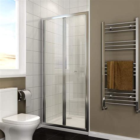elegant showers bifold glass shower door design in ample walk in space