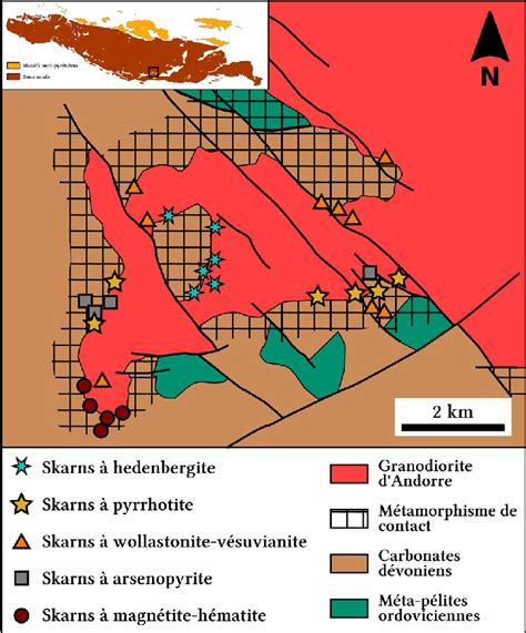 carte geologique simplifiee de lapex de la granodiorite dandorre