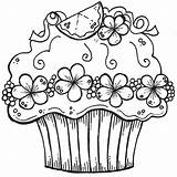 Cupcake Coloring Pages Sheets Printable Visit Kids Colouring sketch template