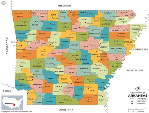 arkansas county map      amazonca office products