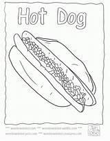 Coloring Pages Dog Hot Color Background Library Clipart Line Food sketch template