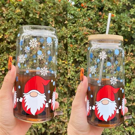 gnomes christmas cups chirstmas beer glass cans christmas decorations christmas gnomes