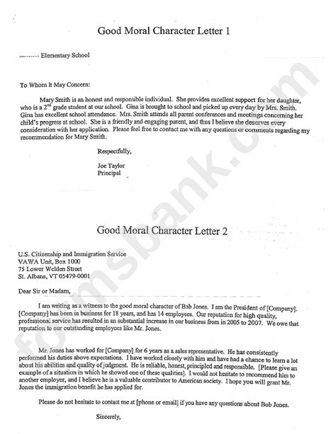 good moral character letter template printable