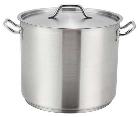 stainless steel  qt master cook stock pot  cover  mm aluminum core nsf lionsdeal