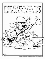 Coloring Kayak Pages Printable Kids Crafts sketch template