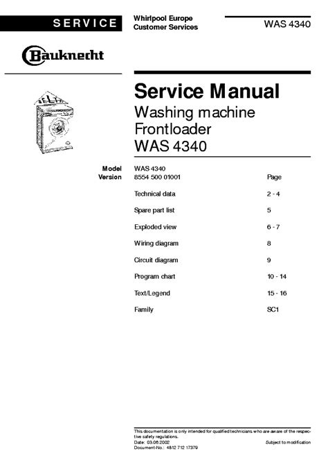 Bauknecht Was4340 Service Manual Download Schematics Eeprom Repair